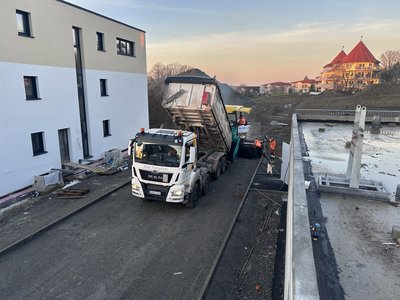 Erschließungsarbeiten Straßenbau Schloss Stetten